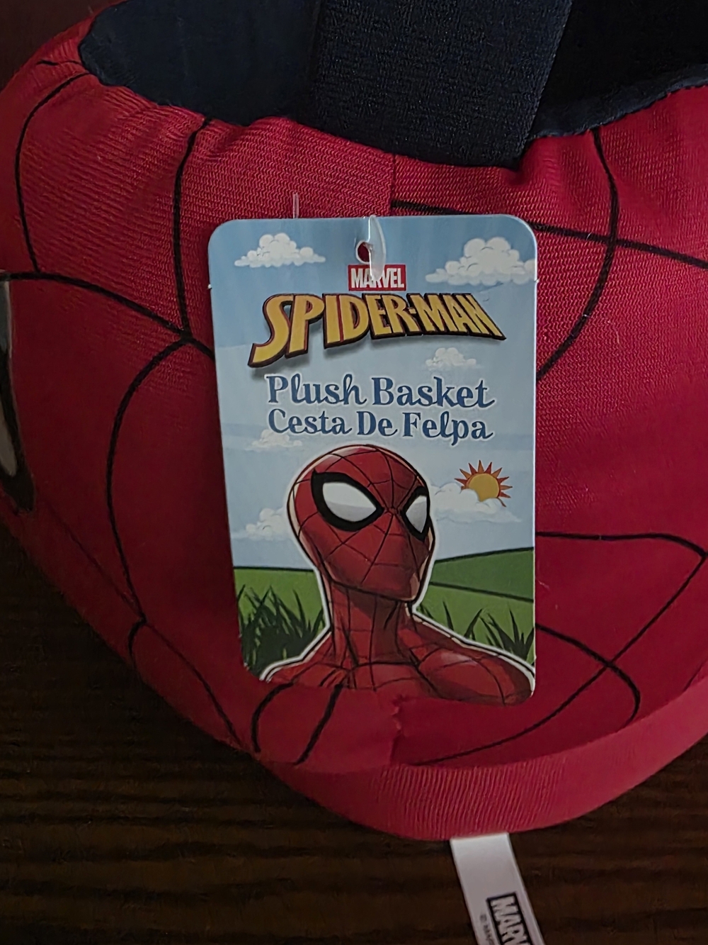 Ruz Spider-Man Plush Basket w/ Handle, Red/Blue/Black/White Halloween Easter - Picture 6 of 9